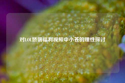 对LOL娇喘福利视频中小苍的理性探讨