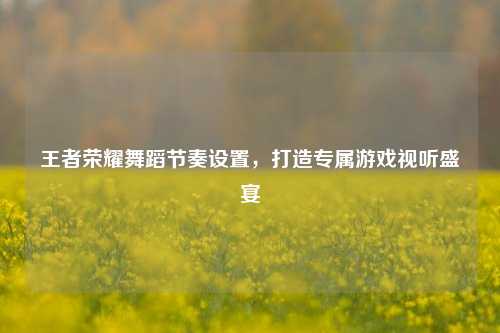 王者荣耀舞蹈节奏设置,打造专属游戏视听盛宴 王者荣耀舞蹈节奏设置,打造专属游戏视听盛宴