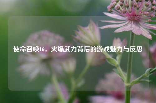 使命召唤16,火爆武力背后的游戏魅力与反思