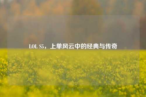 LOL S5,上单风云中的经典与传奇 LOL S5,上单风云中的经典与传奇