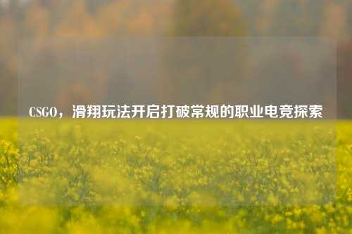 CSGO,滑翔玩法开启打破常规的职业电竞探索 CSGO,滑翔玩法开启打破常规的职业电竞探索