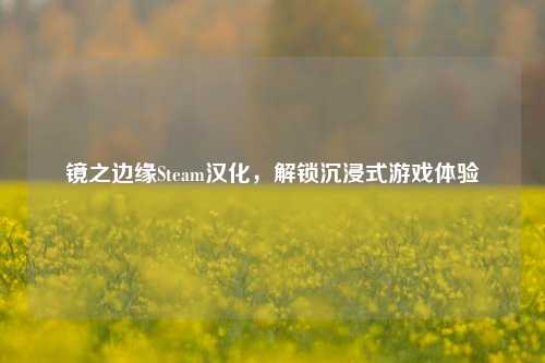 镜之边缘Steam汉化,解锁沉浸式游戏体验 镜之边缘Steam汉化,解锁沉浸式游戏体验