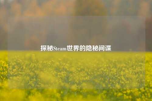 探秘Steam世界的隐秘间谍 探秘Steam世界的隐秘间谍