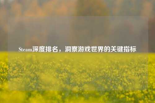 Steam深度排名，洞察游戏世界的关键指标