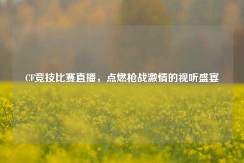 CF竞技比赛直播，点燃枪战激情的视听盛宴
