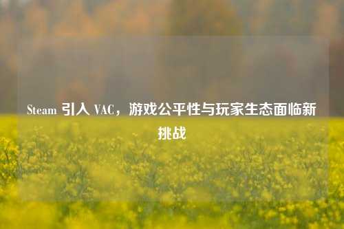 Steam 引入 VAC，游戏公平性与玩家生态面临新挑战