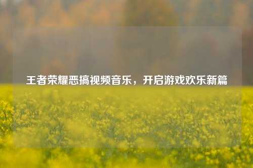 王者荣耀恶搞视频音乐，开启游戏欢乐新篇