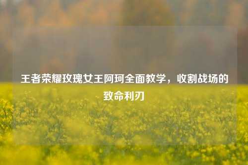 王者荣耀玫瑰女王阿珂全面教学，收割战场的致命利刃