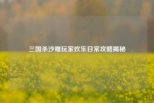 三国杀沙雕玩家欢乐日常攻略揭秘