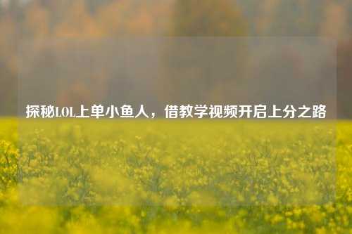 探秘LOL上单小鱼人，借教学视频开启上分之路