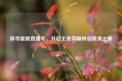 探寻虞姬直播号，开启王者荣耀峡谷浪漫之旅