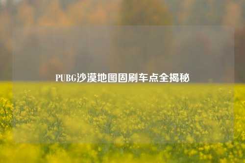 PUBG沙漠地图固刷车点全揭秘